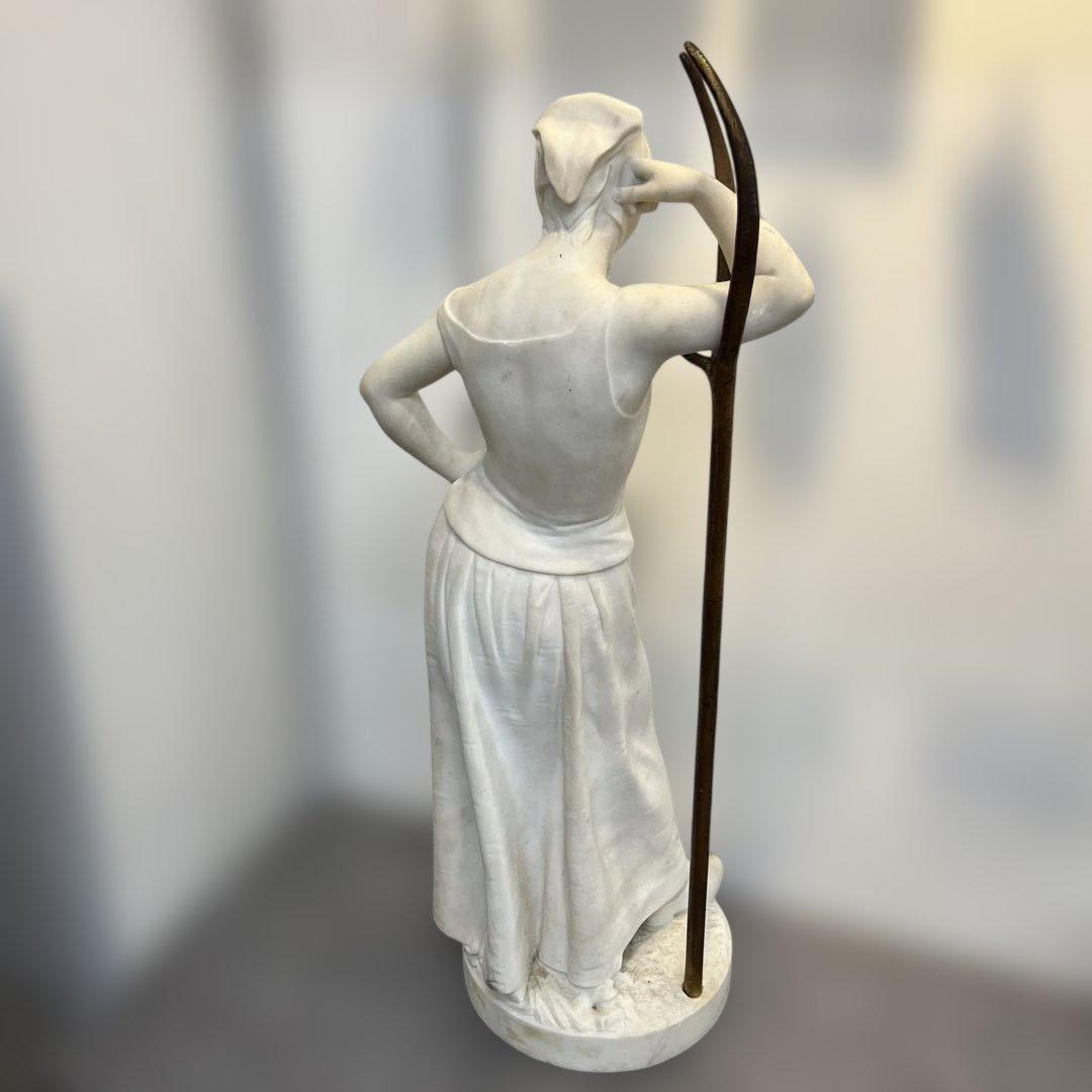 専用アルフレド・ブーシュ「農婦大理石38.4kg高さ81㎝東な8-0106☆1F