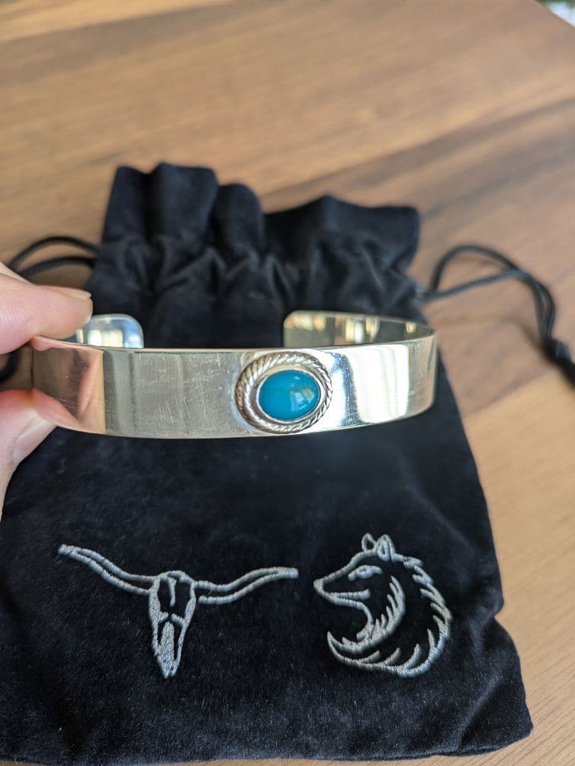 tady&king　 銀縄ターコイズバングル　Lサイズ