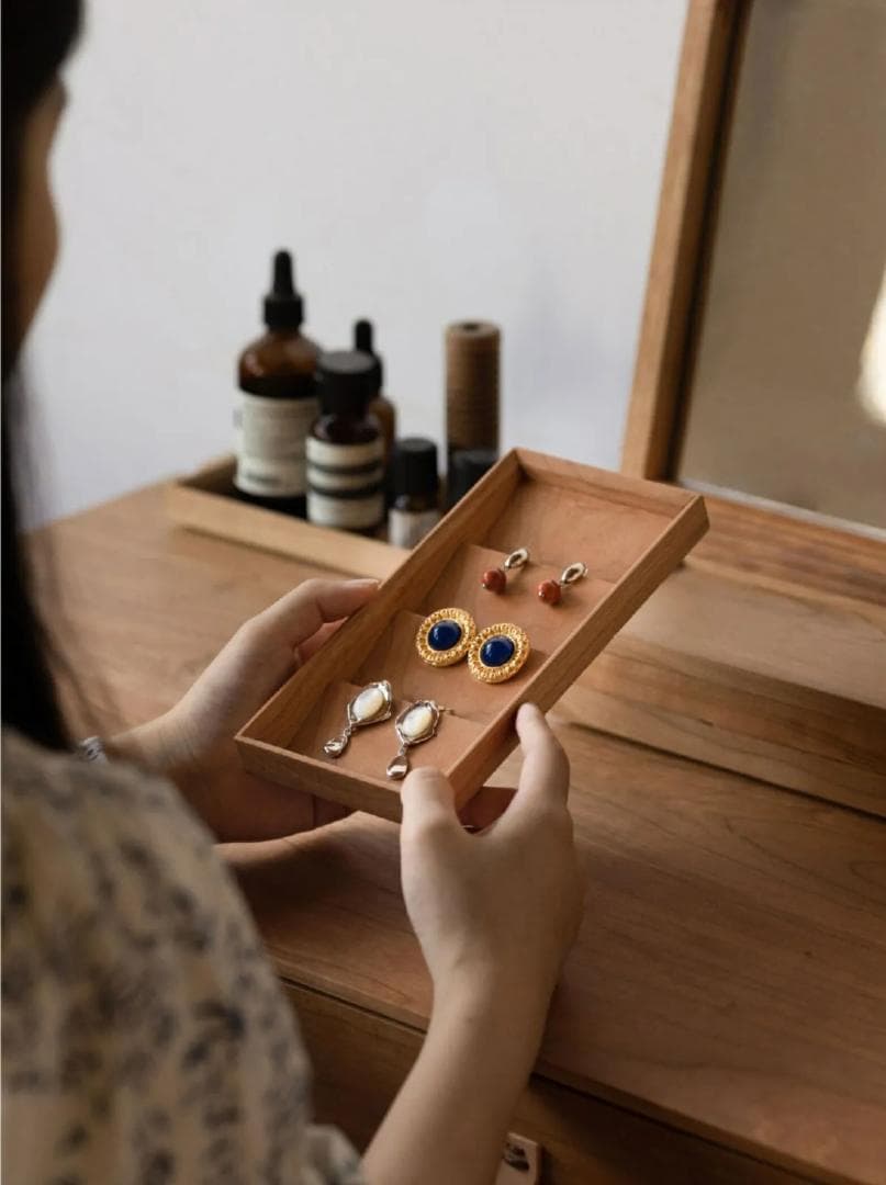 Ring Case 8点 チェリー材 アクセサリートレー ピアスケース指輪ケース