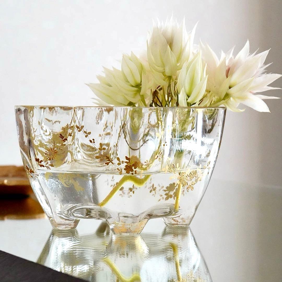 希少★金彩オールドバカラBACCARATルイ15様式★脚付花器ジャルディニエール