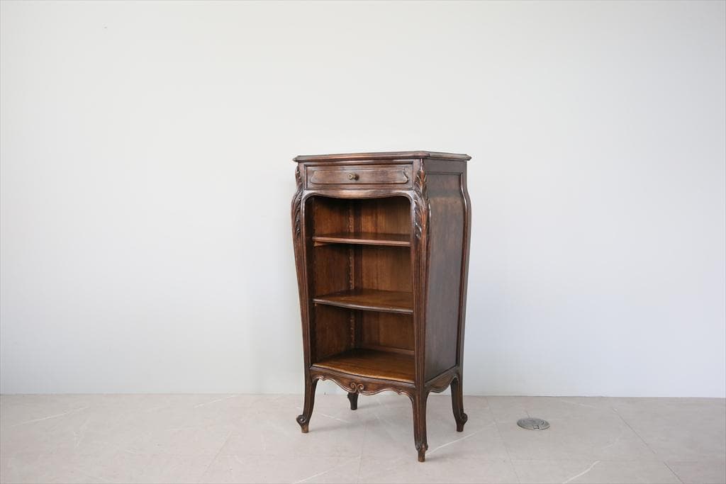 フランスアンティーク猫脚ブックシェルフ/木製本棚/飾り棚/食器棚(90-232)