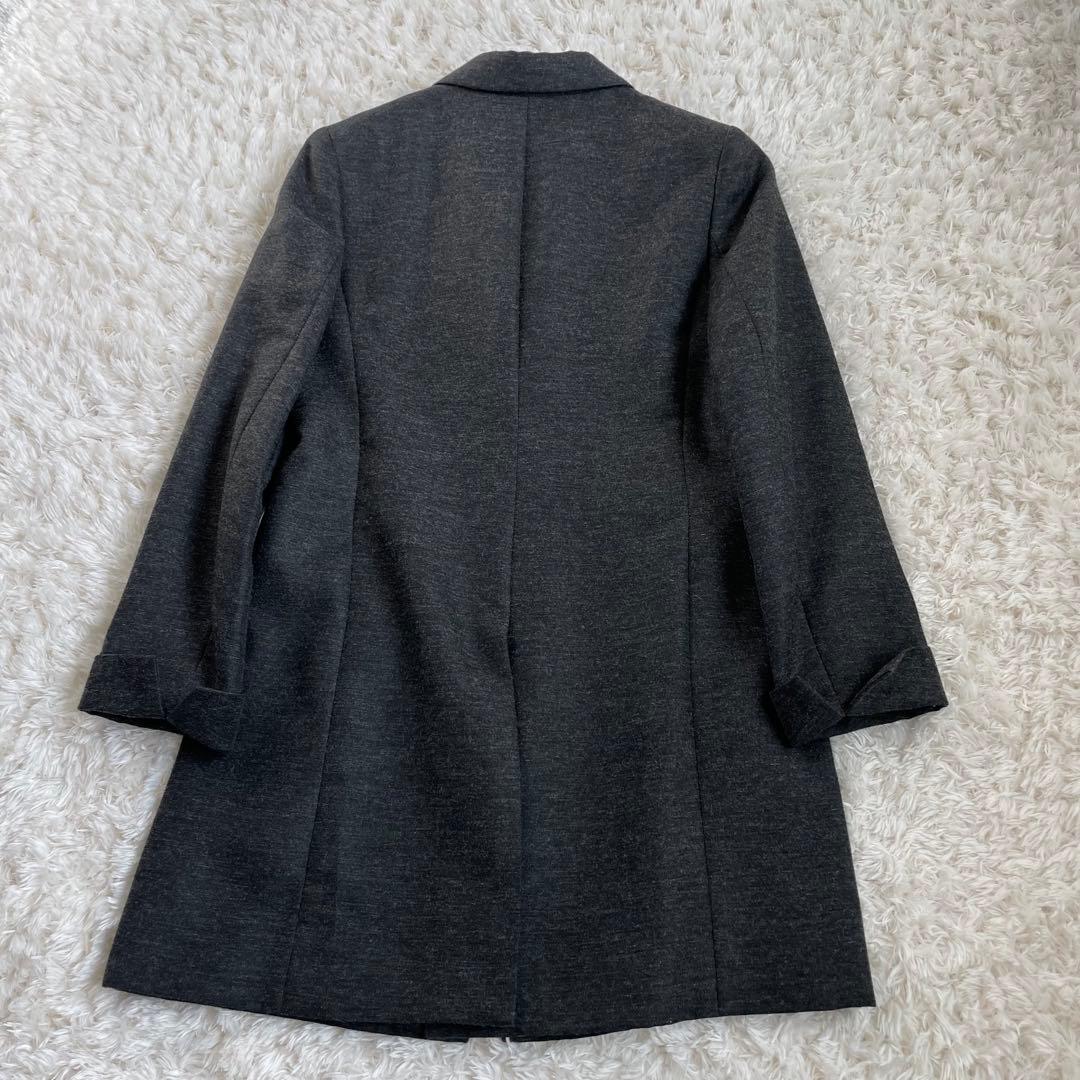 【未使用級】アクアスキュータム グレー チェスターコート ウール混合　S