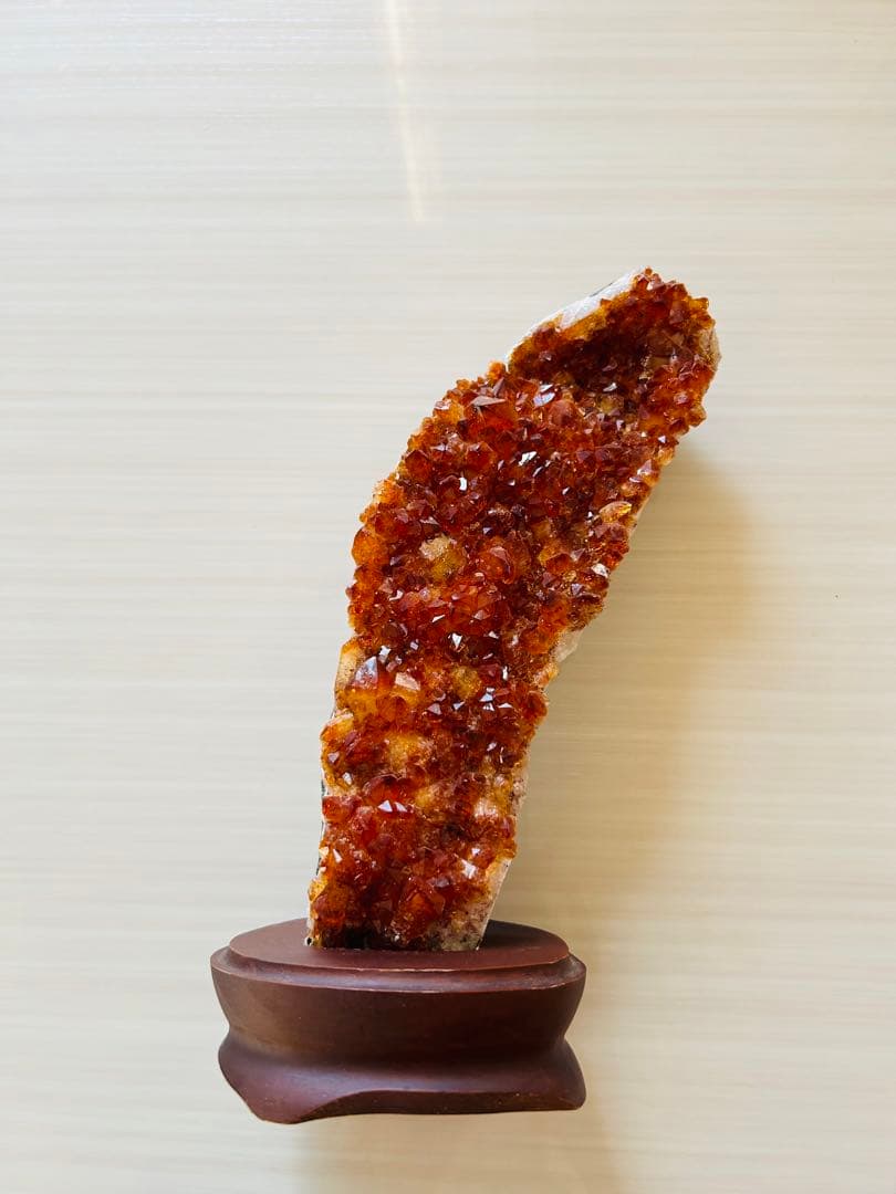 天然石(シトリン原石)台座付き