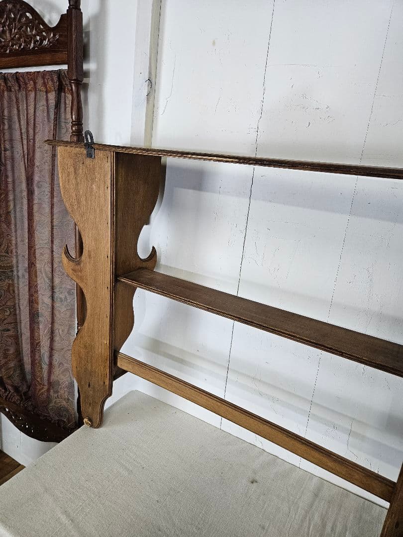 フランスアンティーク ウォールシェルフ 飾り棚 壁掛け ラック 陳列 木製