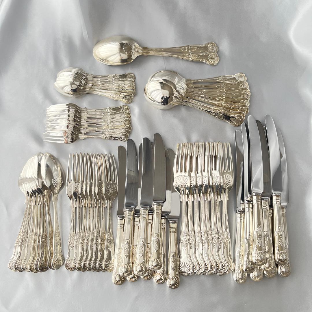 【Eben Parker】キングスパターンのディナーセット 8名用66本組