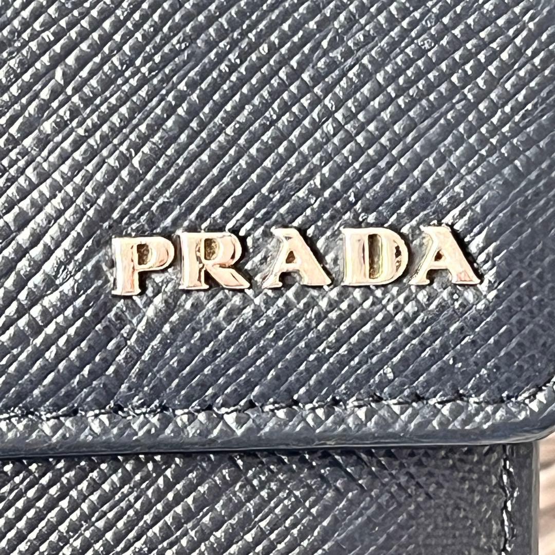 良品✨PRADA 大容量　オーガナイザー　長財布　サフィアーノ　シルバーロゴ