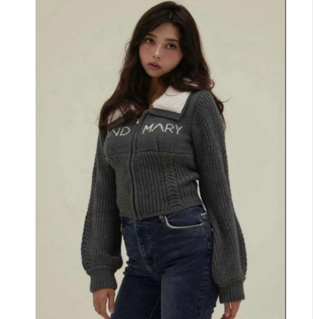 即購入可　Mary logo zip tops ANDMARY