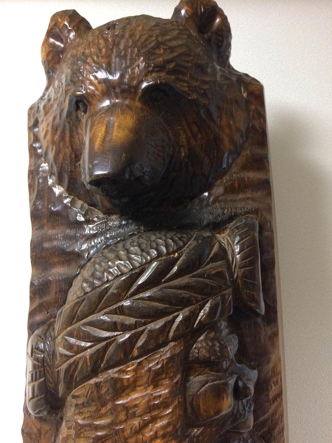 ★アイヌ 木彫り 熊と夫婦 大作 北海道民芸