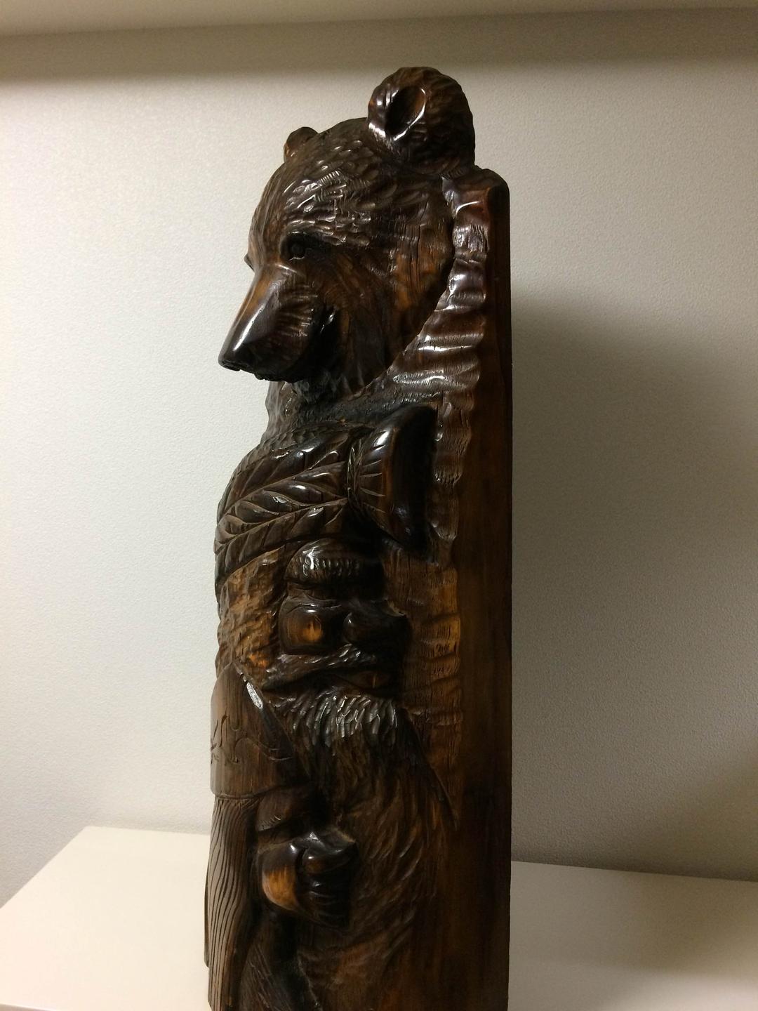 ★アイヌ 木彫り 熊と夫婦 大作 北海道民芸