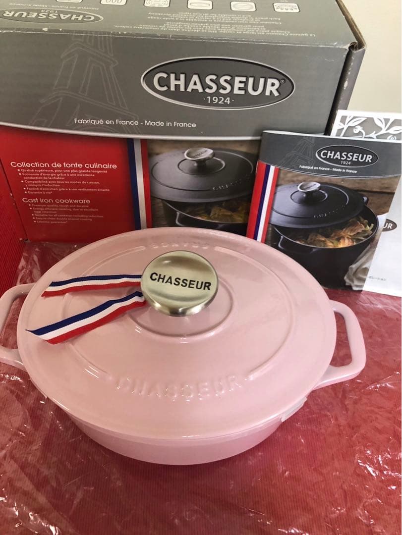 【新品未使用】CHASSEUR 両手鍋　17cm ローズ/ピンク