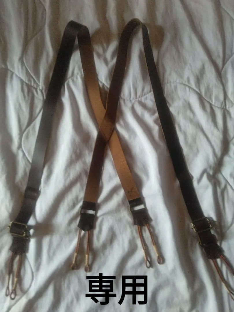 希少Y’s革ボタン留めサスペンダー