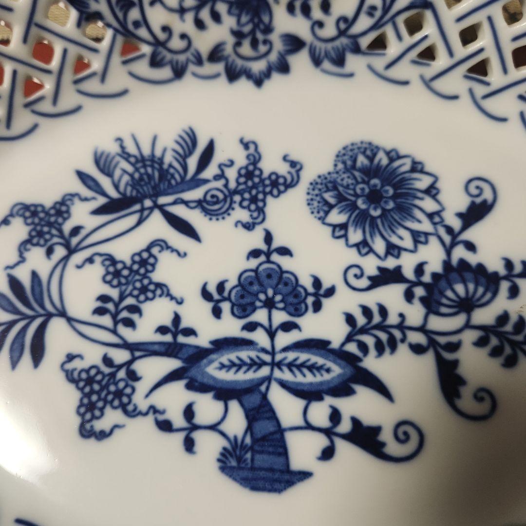 ブルーオニオン 透かし 楕円皿オーバルプレート【値下げしました】