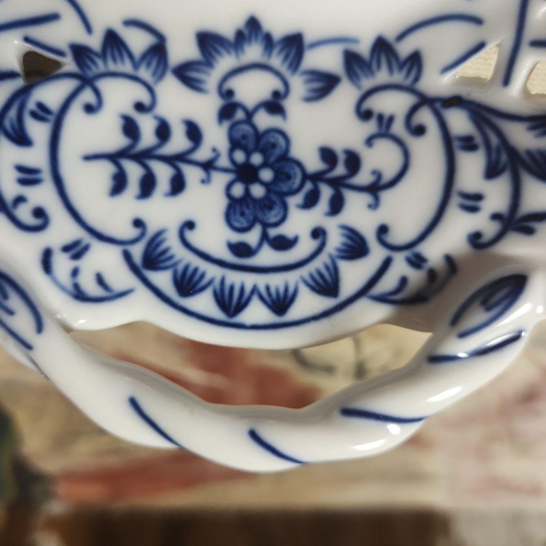 ブルーオニオン 透かし 楕円皿オーバルプレート【値下げしました】