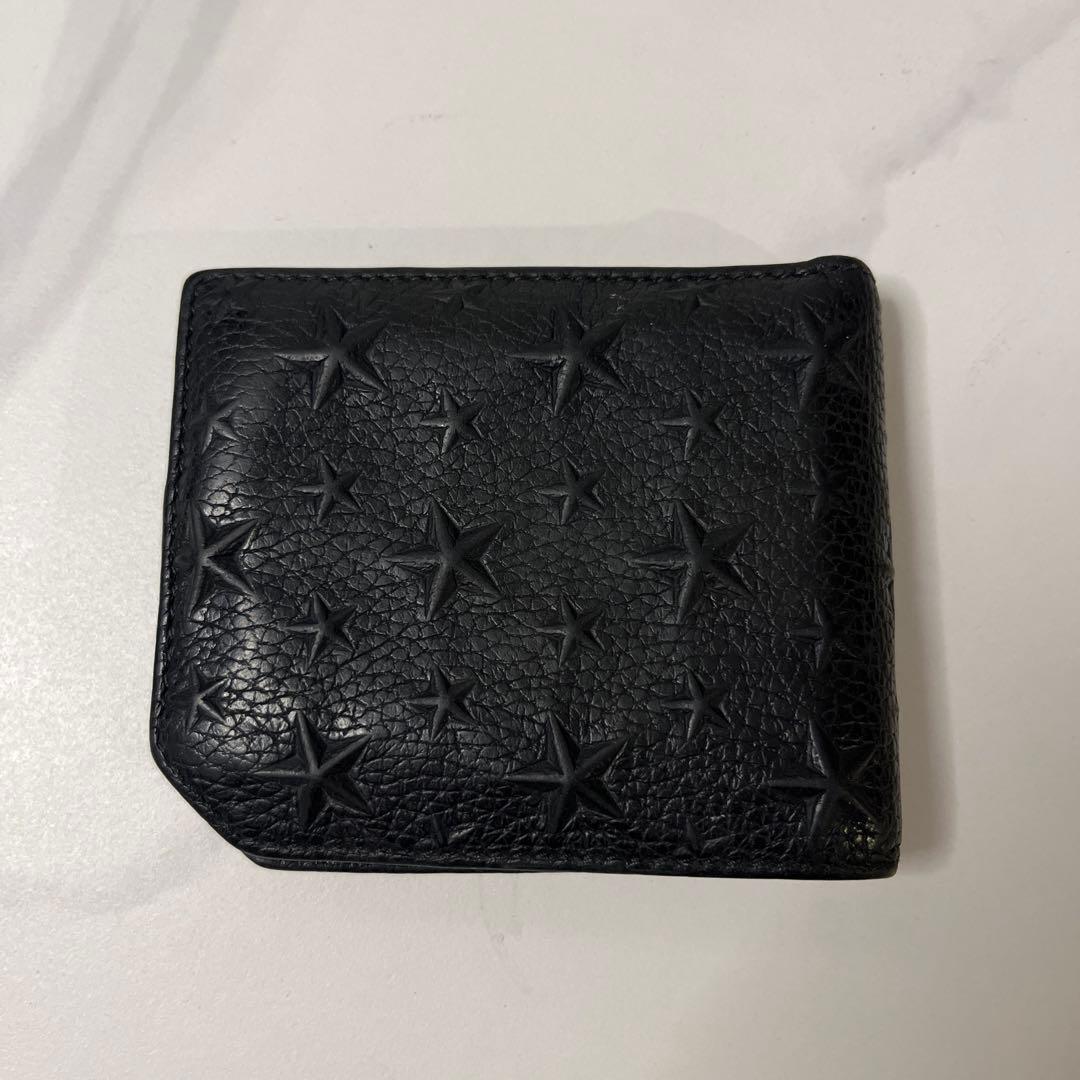 JIMMY CHOO ブラックレザー二つ折り財布