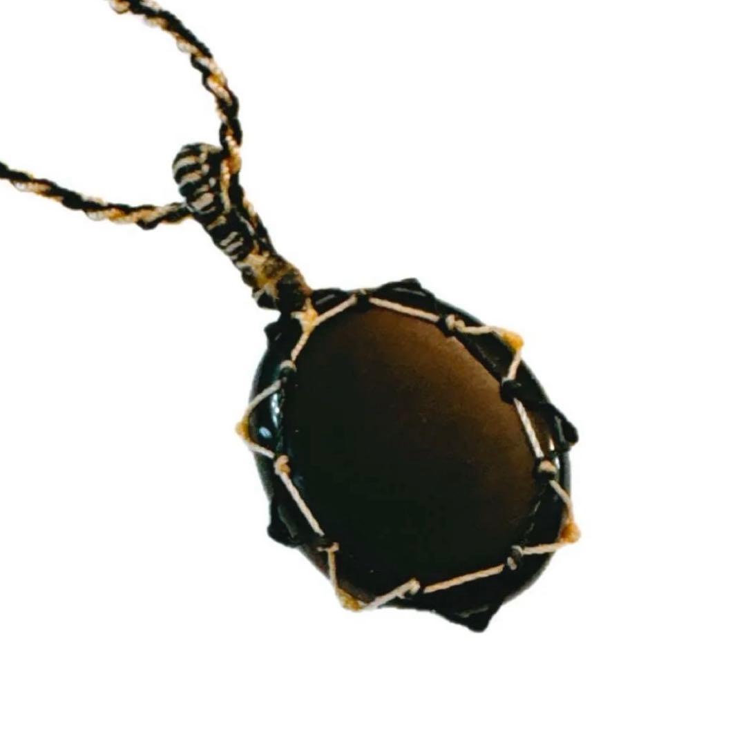 天然アパタイト ペンダントネックレス　約6g マクラメ　1点物　ブルー