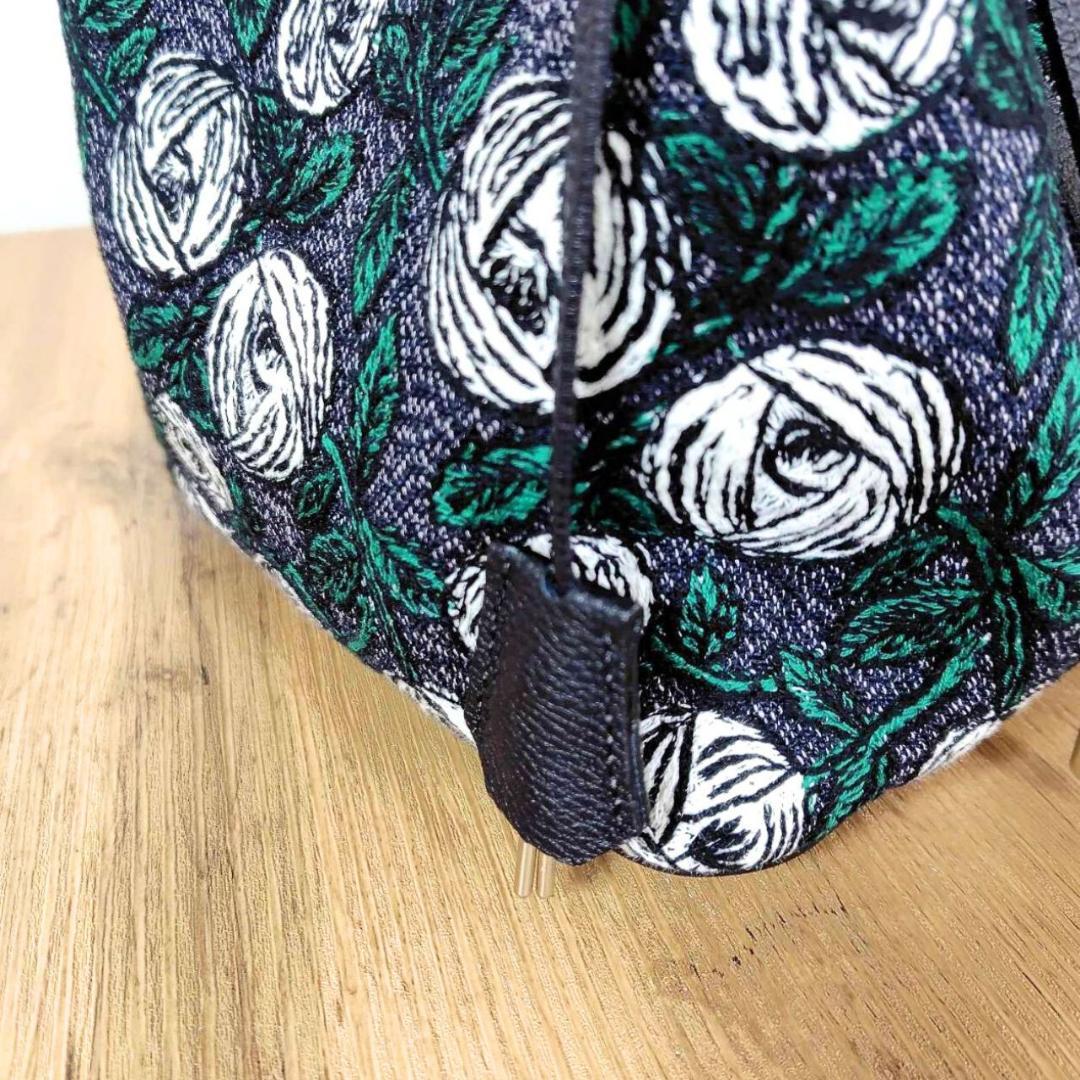 ミナペルホネン/2025rosyロージィーネイビ/牛革ブラックロックトート