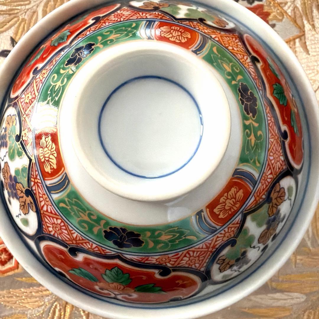 美品　南山蓋付き金彩小丼　希少　椿　金箔お椀　 各５客揃い　No.5-4