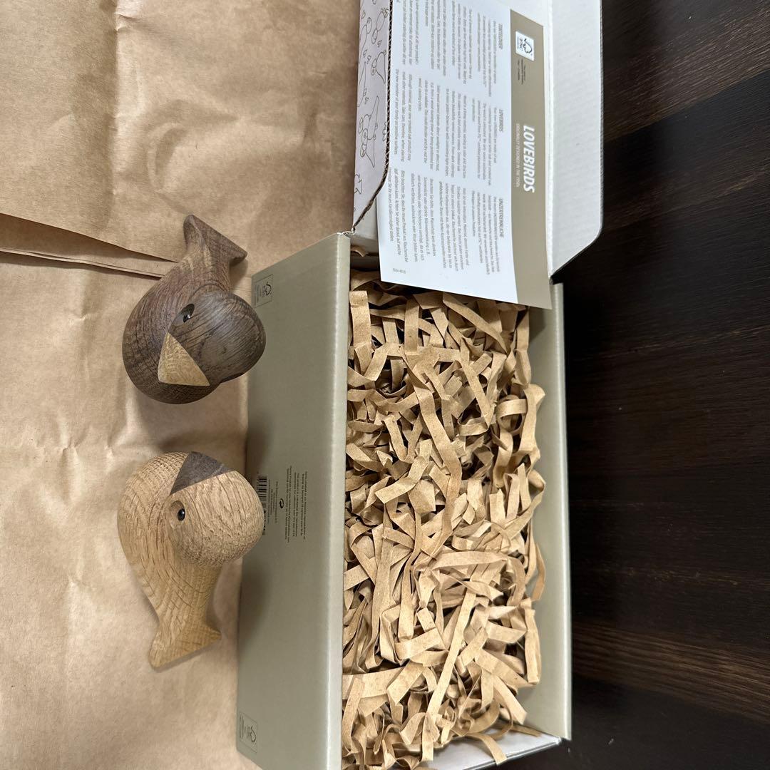 【極美品/箱あり】カイボイスン　ラブバード　ペア　北欧インテリア　木製