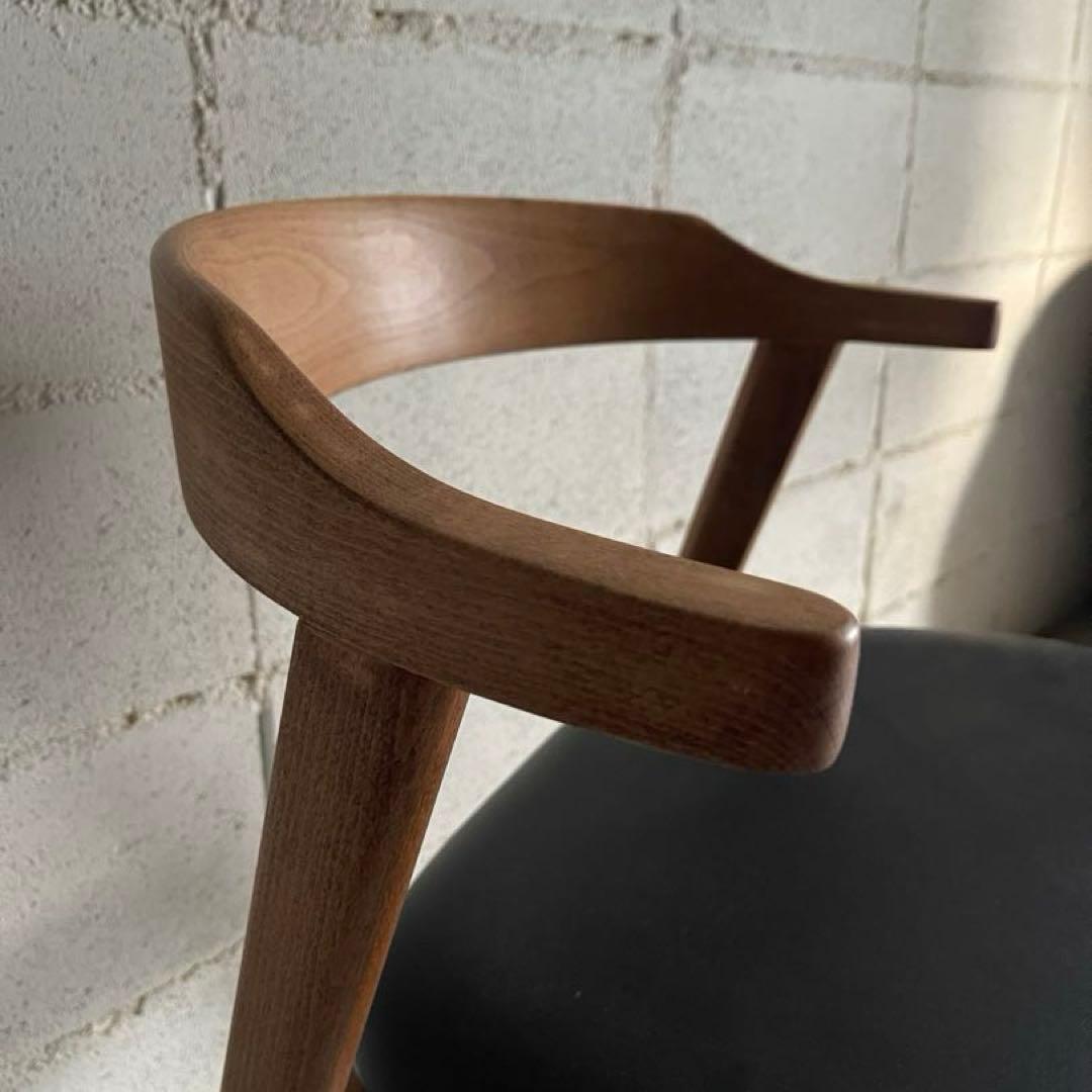 天然木無垢　北欧スタイル　ダイニングチェア　天然木笠木曲木　ハーフアーム