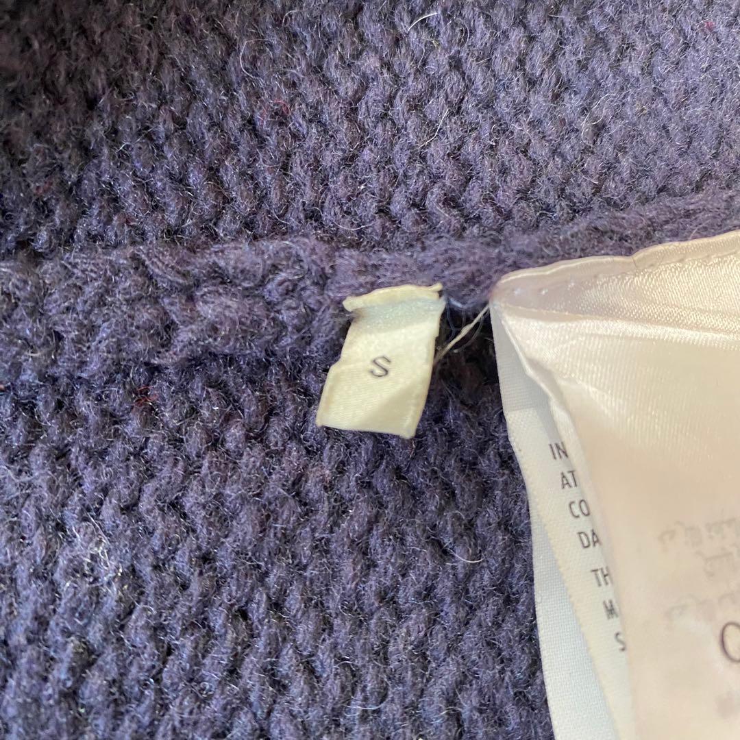 GUCCI ウール ケーブルニットカーディガン 紺 S