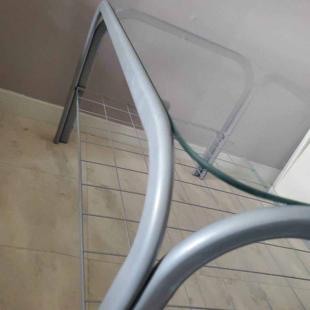 アイリスオーヤマ ガラステーブル レトロ センターテーブル 収納 網棚付き