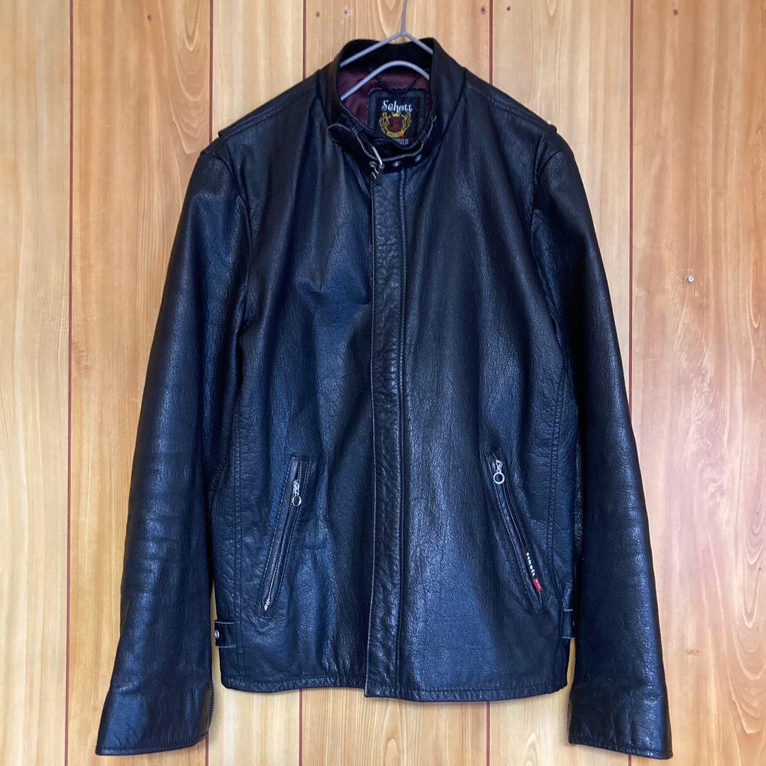 美品　Schott ソリッドクラシックレーサー シングルライダースジャケット