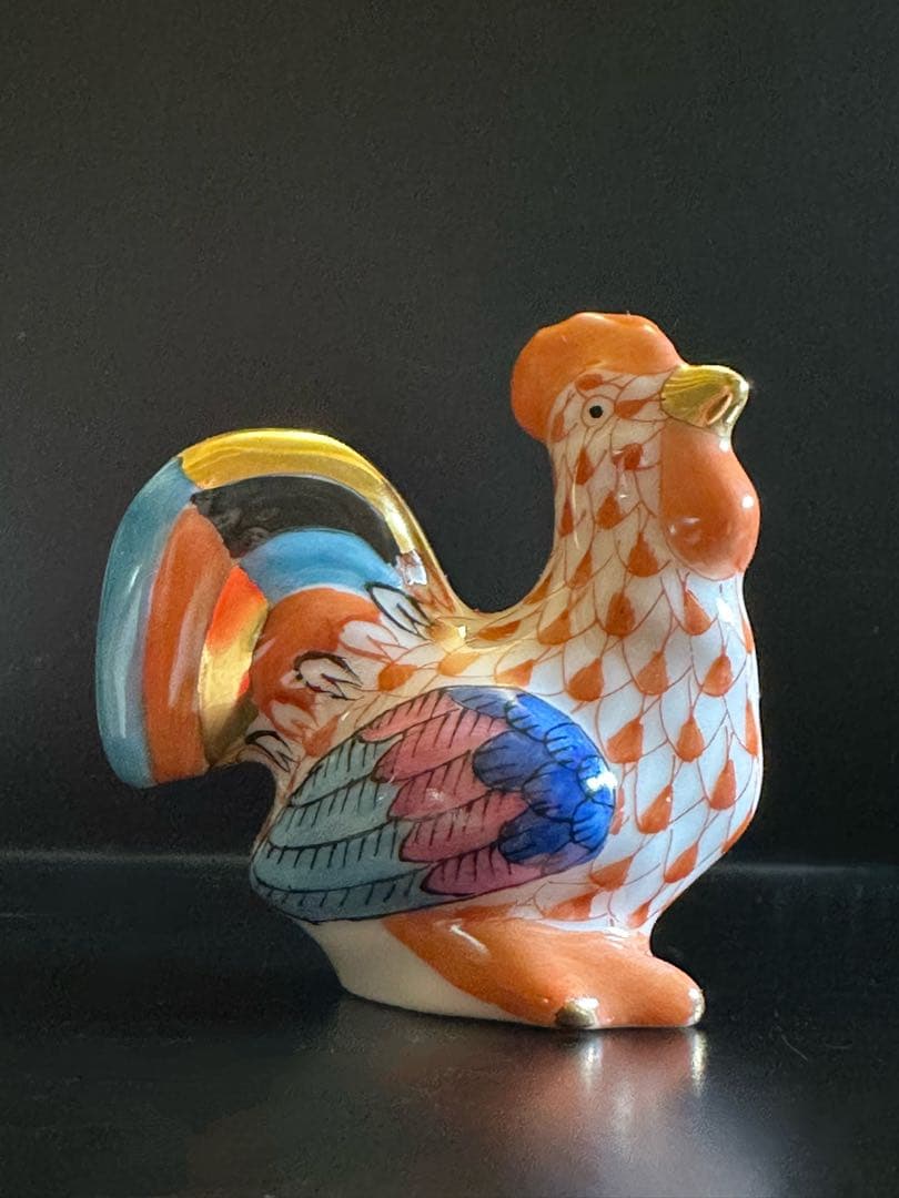 ヘレンド HEREND フィギュリン 鶏 とり 干支 酉 4㎝ 手のひらサイズ