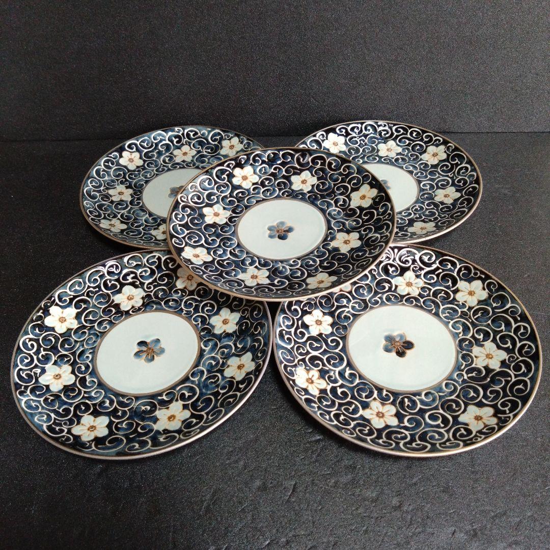 新品 波佐見焼 龍庵窯 銘々皿5枚 中皿　料亭　懐石料理