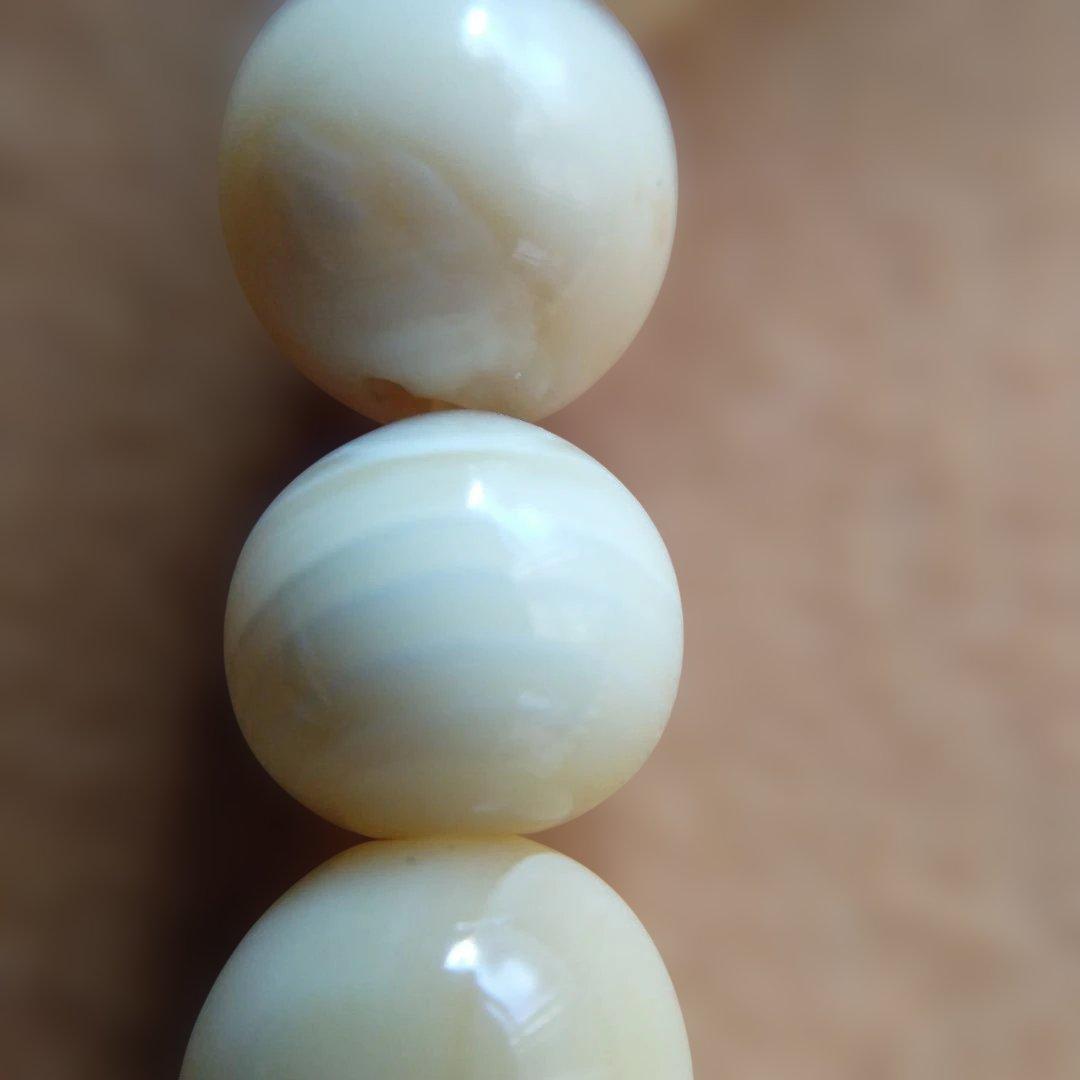 鯨歯　マッコウ鯨　牙玉ブレスレット　19㎝