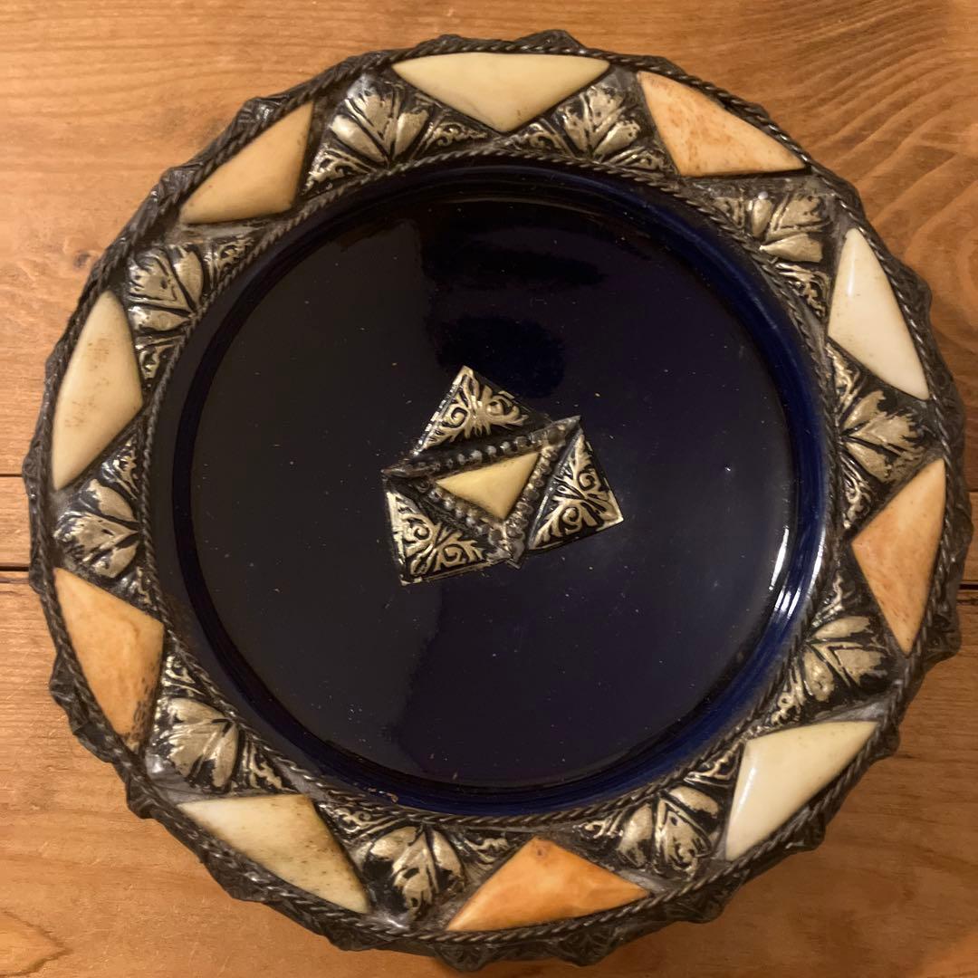 モロッコ　アンティーク皿　壁掛け　穴あり