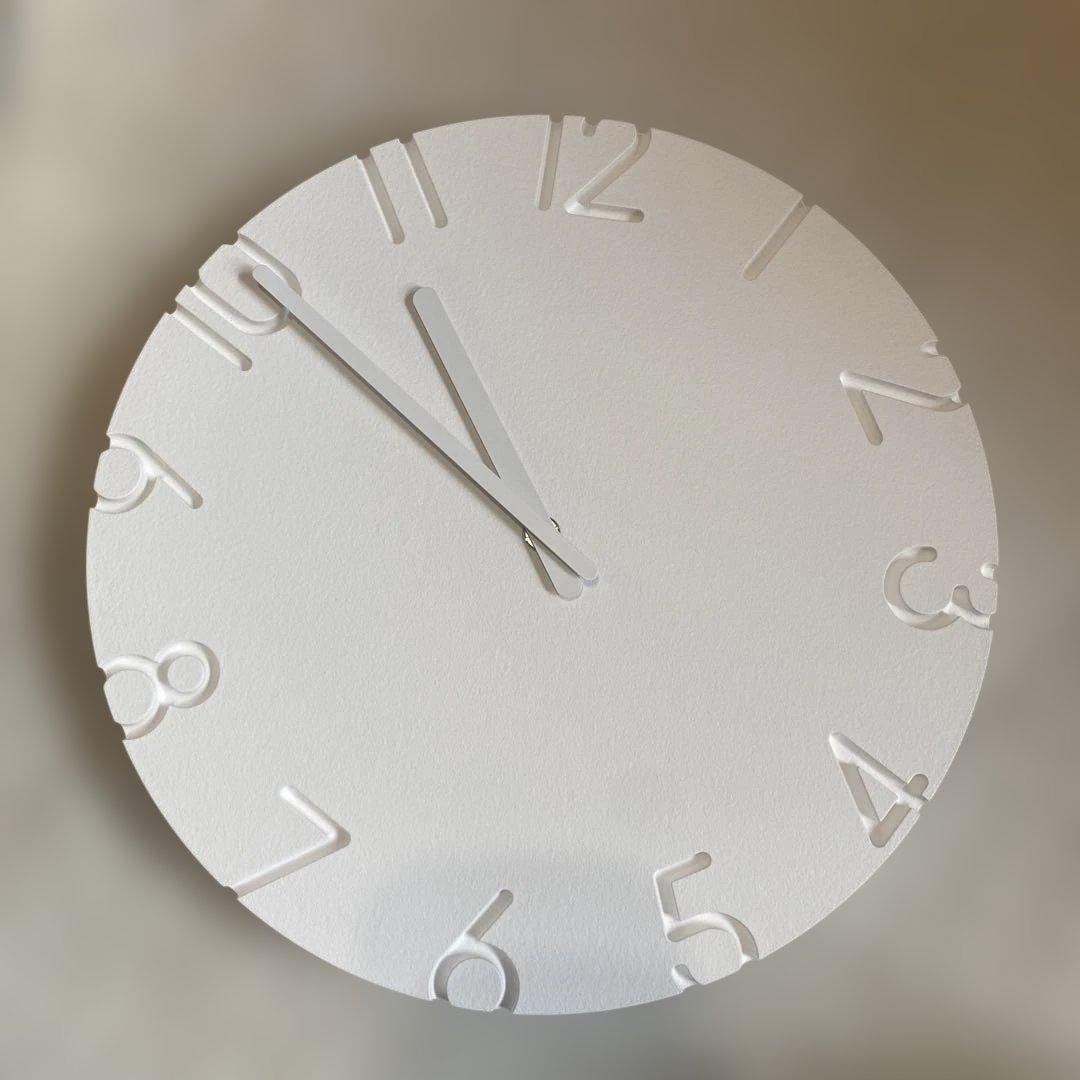 新品未使用　レムノス　壁掛け時計　白