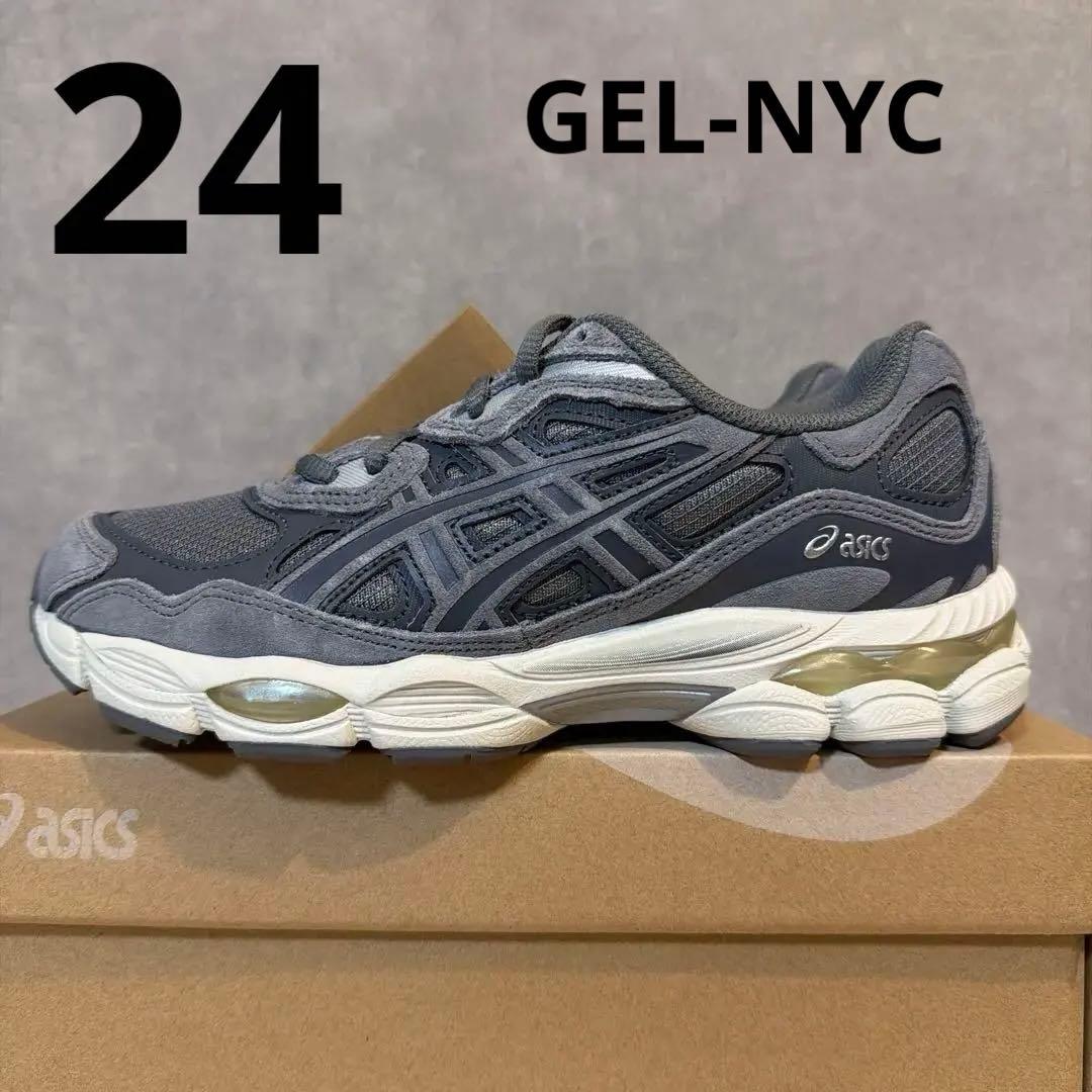 アシックス 新品 gel nyc スティールグレー キャリアグレー 24cm