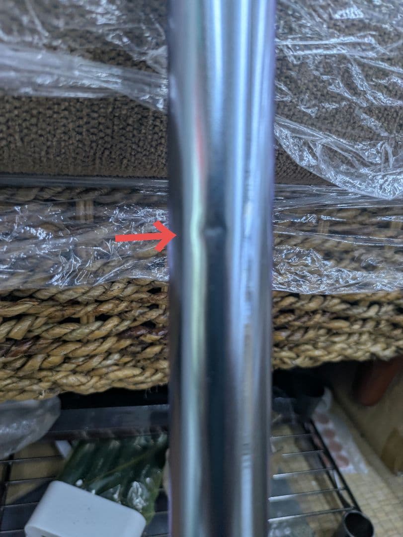 キズあり 伸縮クローゼット　WS色