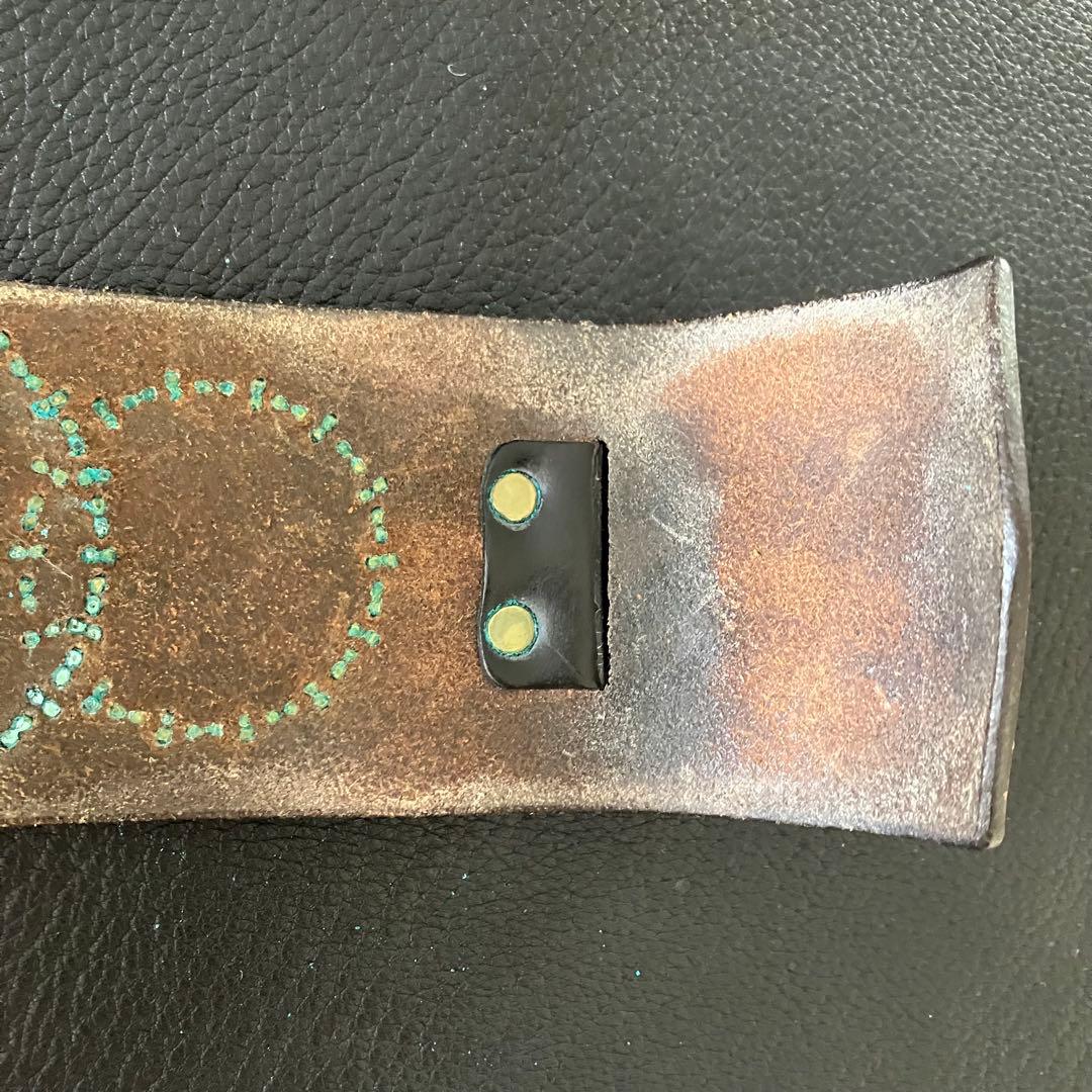 WOLF'SHEAD ウルフズヘッド 70mmサークルスタッズ ブレスレット 茶