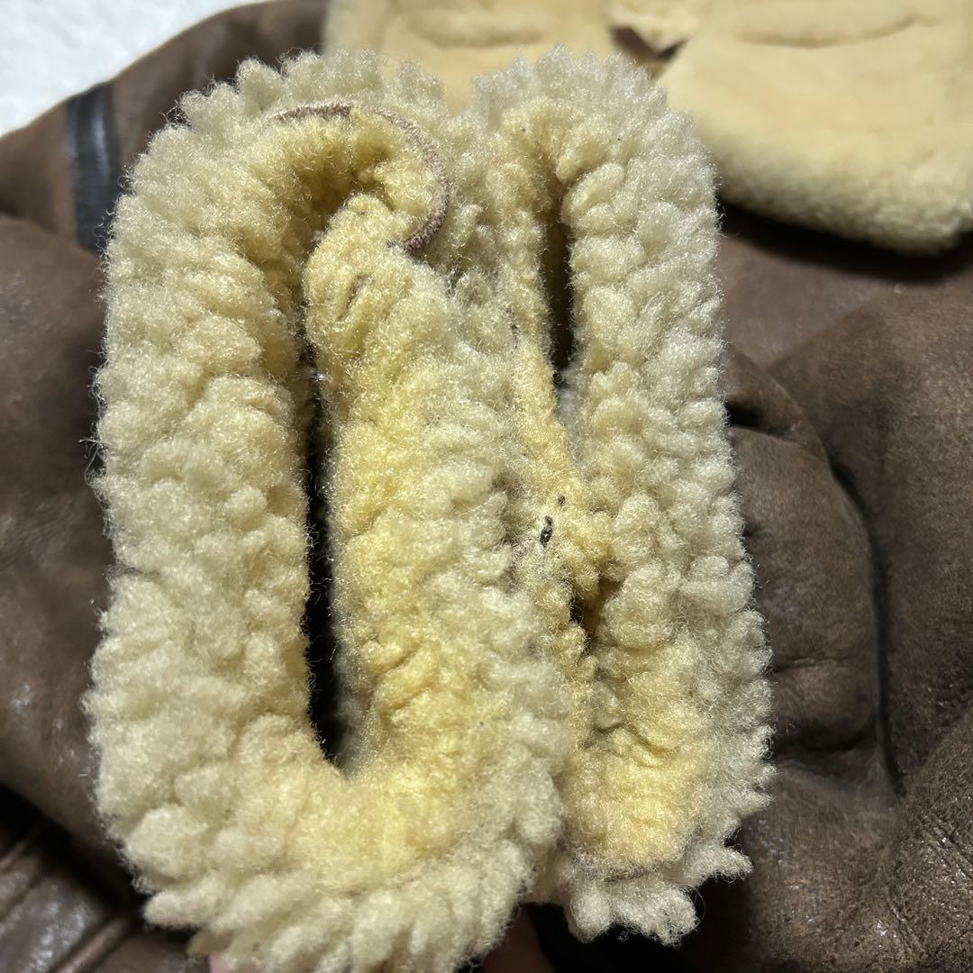 【XL】極暖 ショット　ムートン　フライトジャケット　B-3 ボア　ブラウン