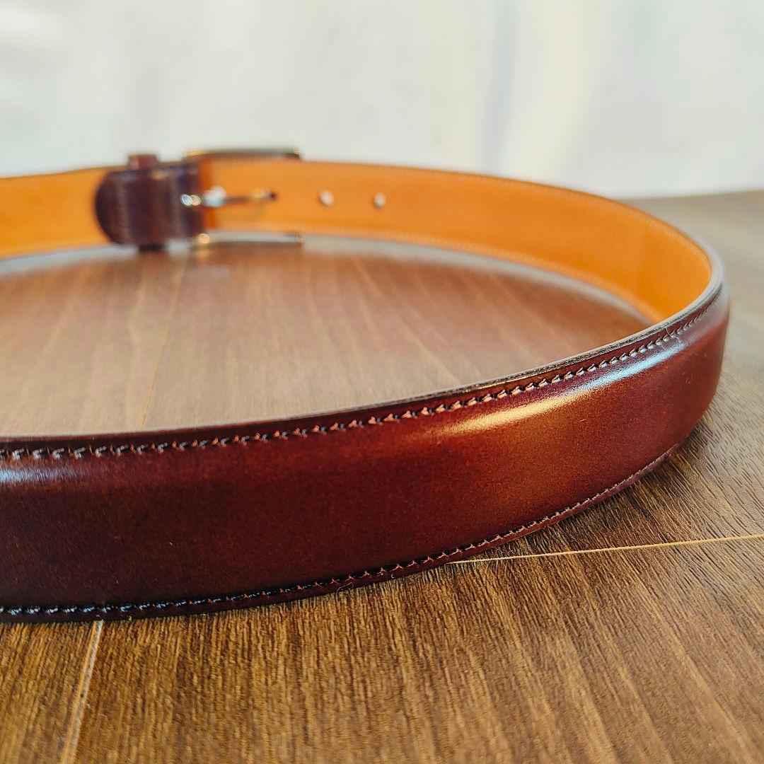 【極艶極美品】K.T. Lewiston シェルコードバンバーガンディ馬革ベルト