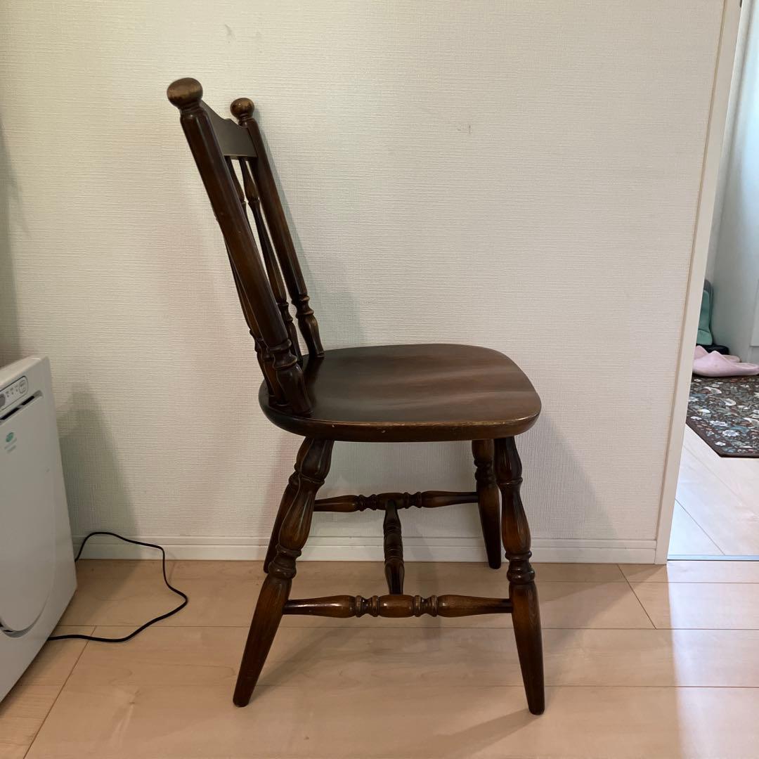 ウィンザーチェア　キツツキマーク　飛騨産業　木製ダークブラウン