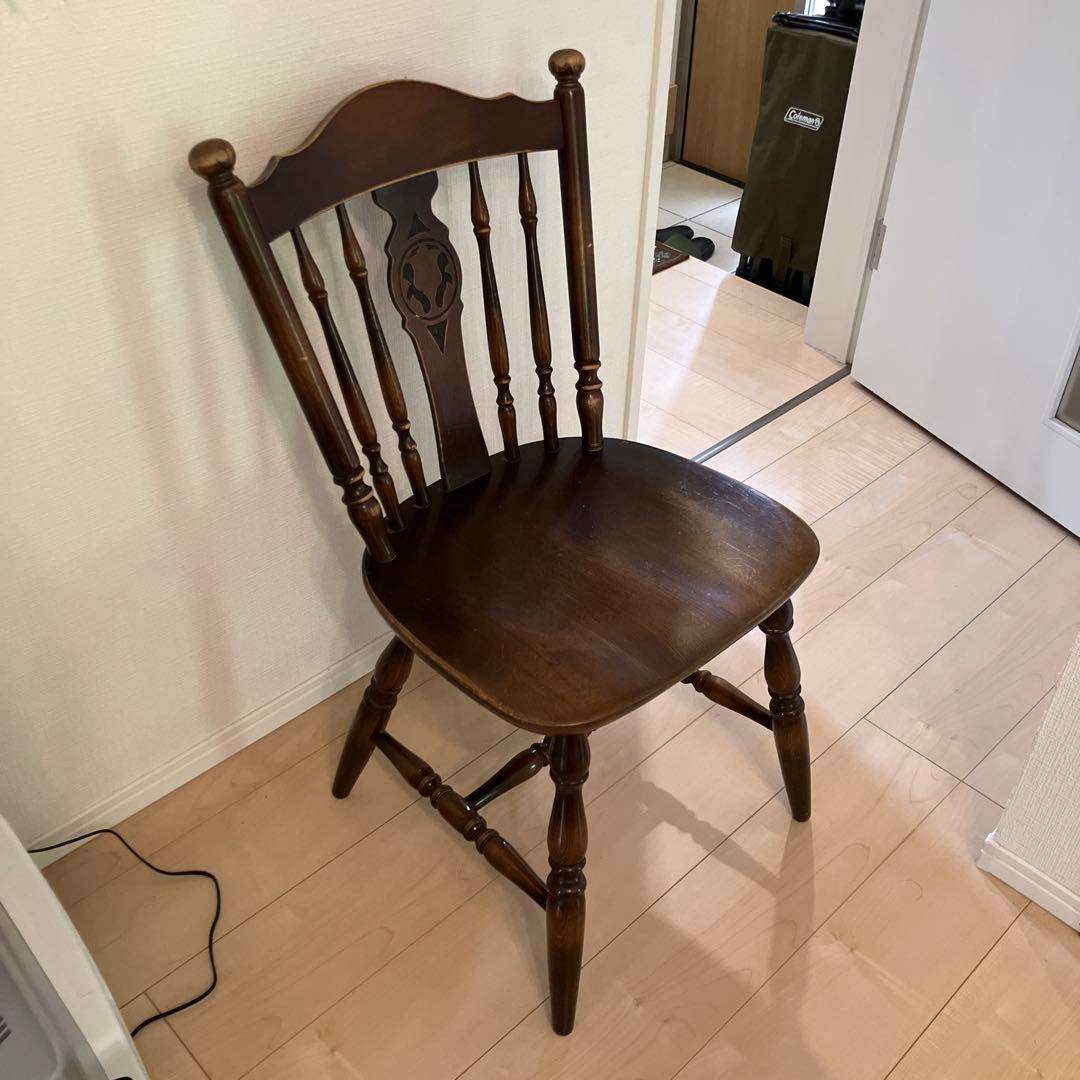 ウィンザーチェア　キツツキマーク　飛騨産業　木製ダークブラウン