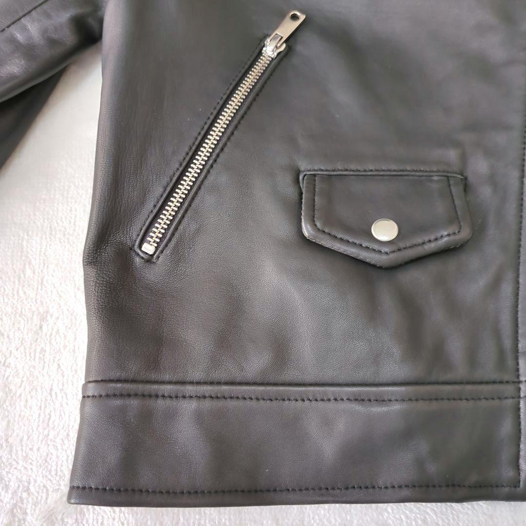 未使用タグ付 UNITEDTOKYO 羊革ダブルライダースジャケット黒サイズ3
