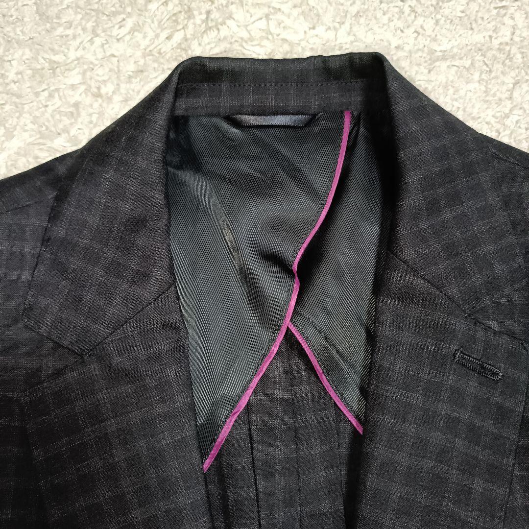 【美品】HILTON ヒルトン ブラックチェック パンツスーツ ストレッチ 11