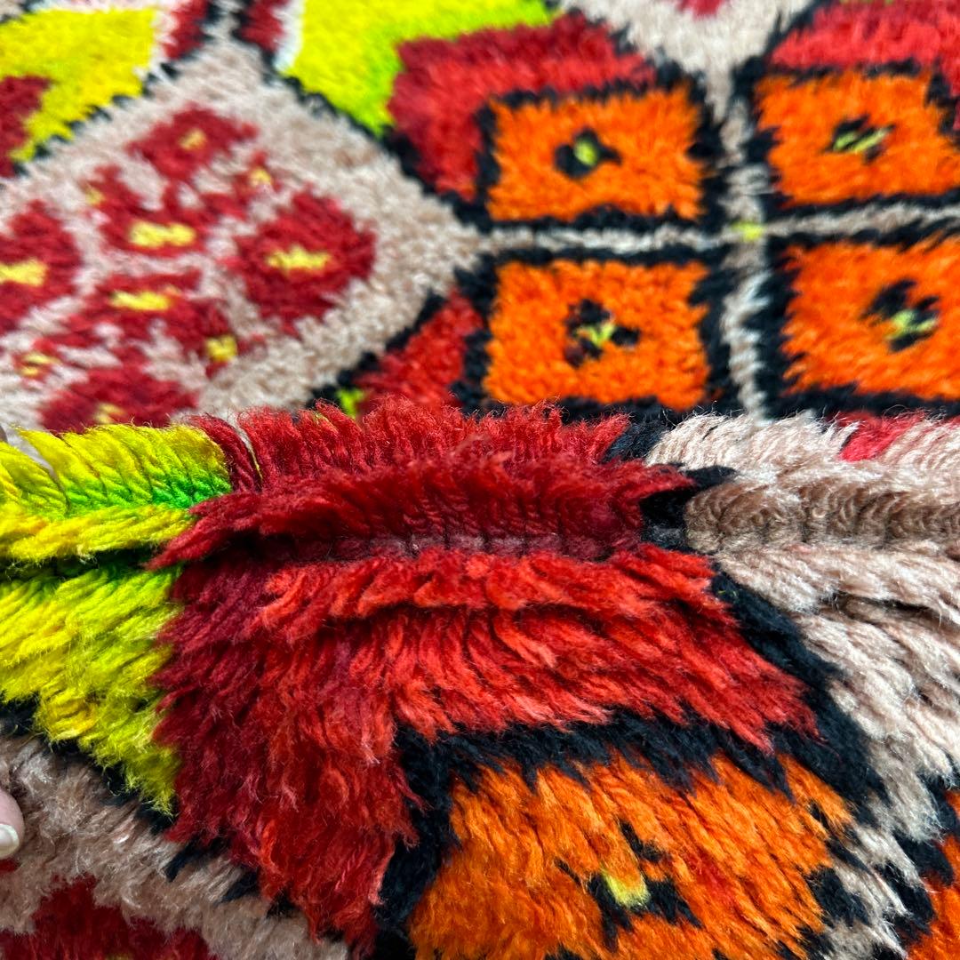 183cmx135cmモロッコ絨毯ふわふわファインウールヴィンテージ ラグ