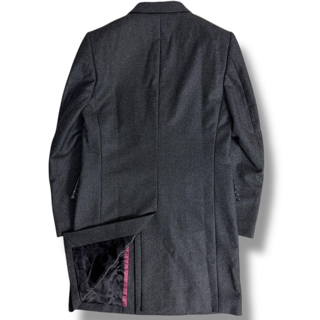 J6391 美品 ポールスミス ダブルチェスターコート チャコールグレー M