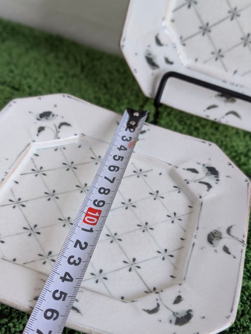 安南手 隅切プレート 福田栄一 ２点