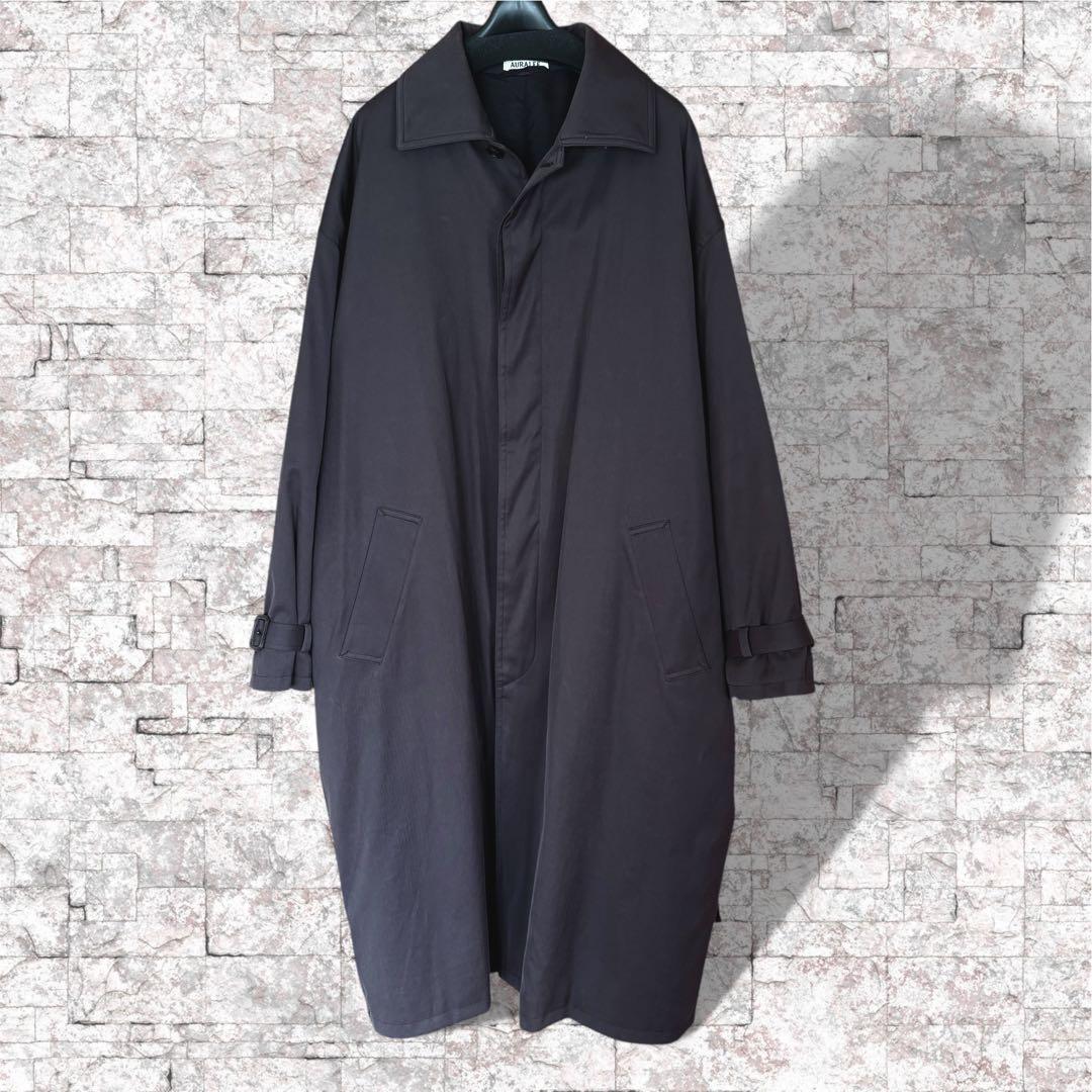 AURALEE シャンブレーツイル 中綿 ステンカラー パテッド コート