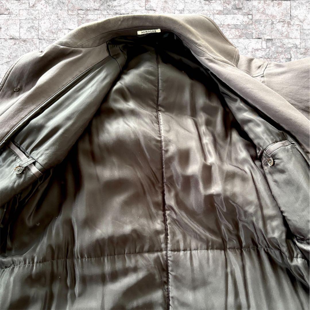 AURALEE シャンブレーツイル 中綿 ステンカラー パテッド コート