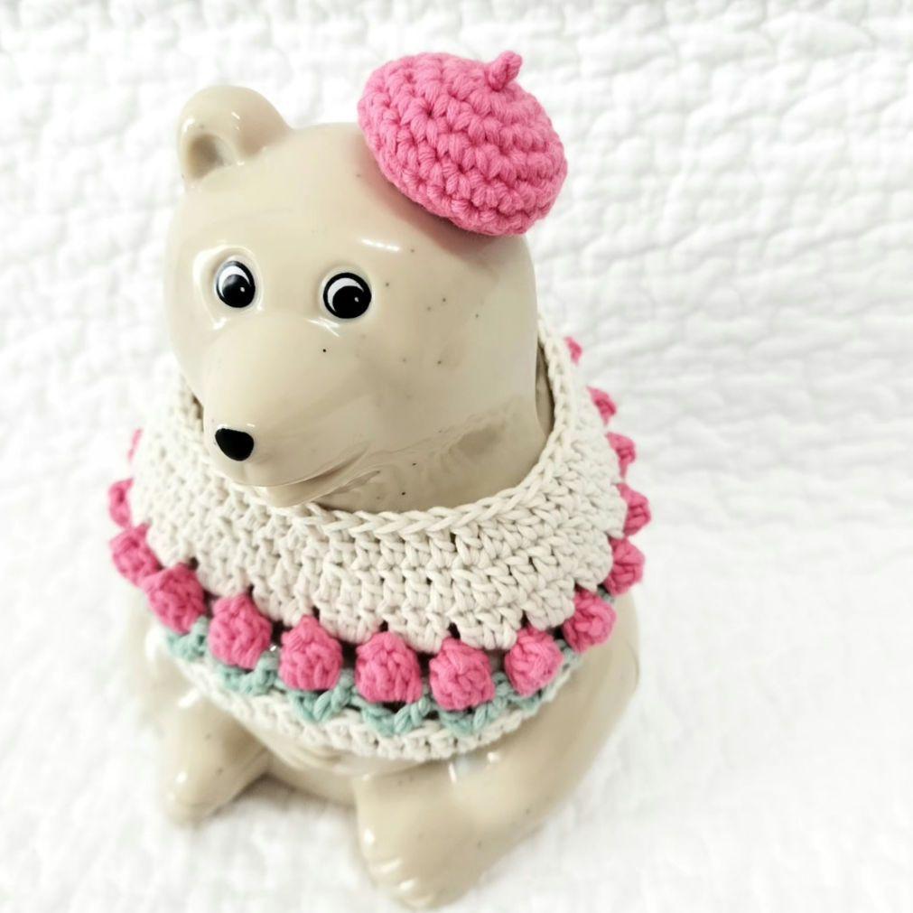 しろくま貯金箱 チューリップセット セーター・ベレー帽