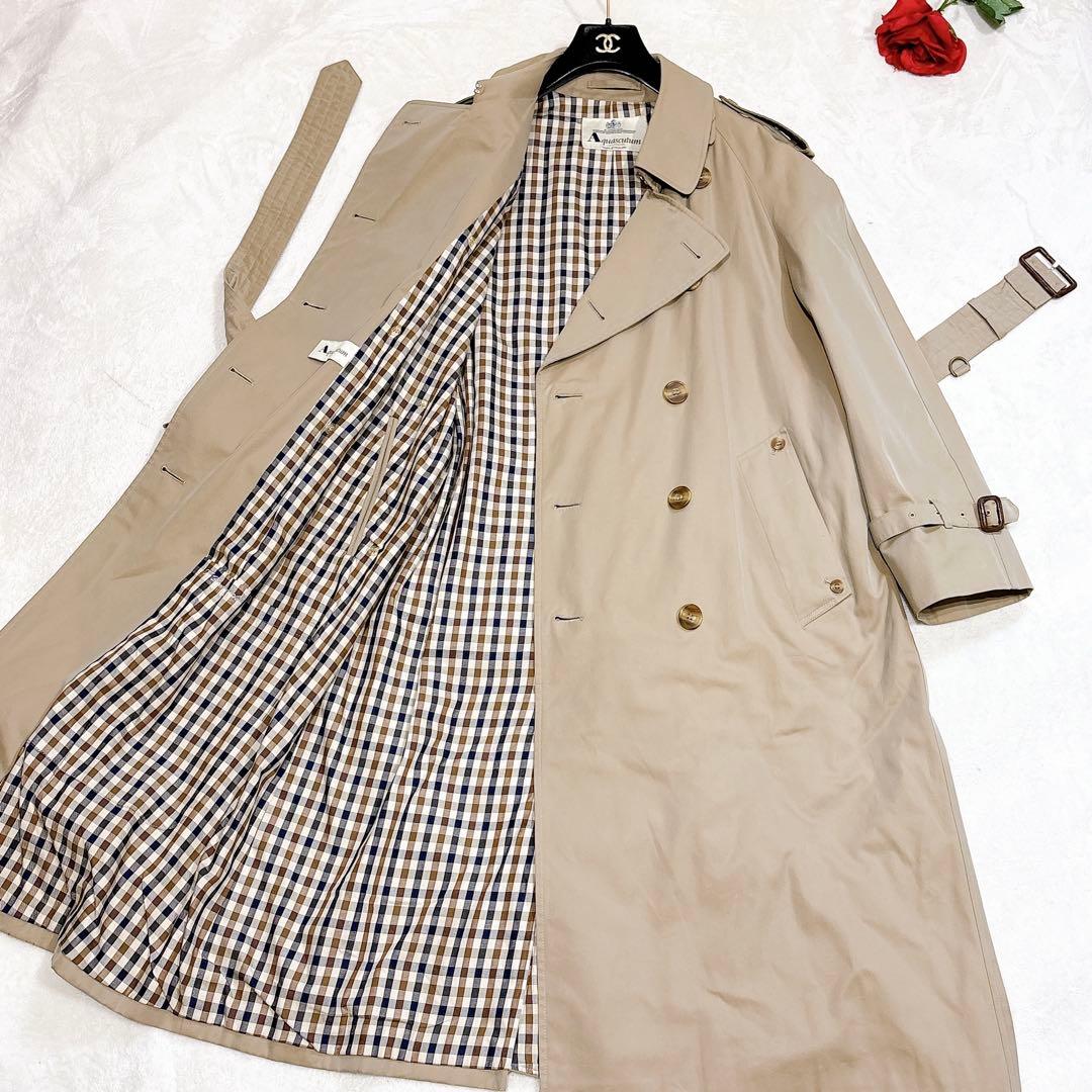 極美品✨　アクアスキュータム　トレンチコート ベージュ　メンズ　ロング　38