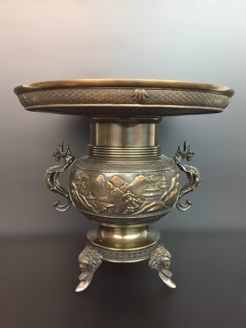 高岡銅器　薄端(米田章　陵山作)　日本製