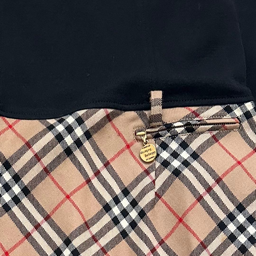 バーバリー ノバチェック ドッキングワンピース ロゴチャーム 黒 M