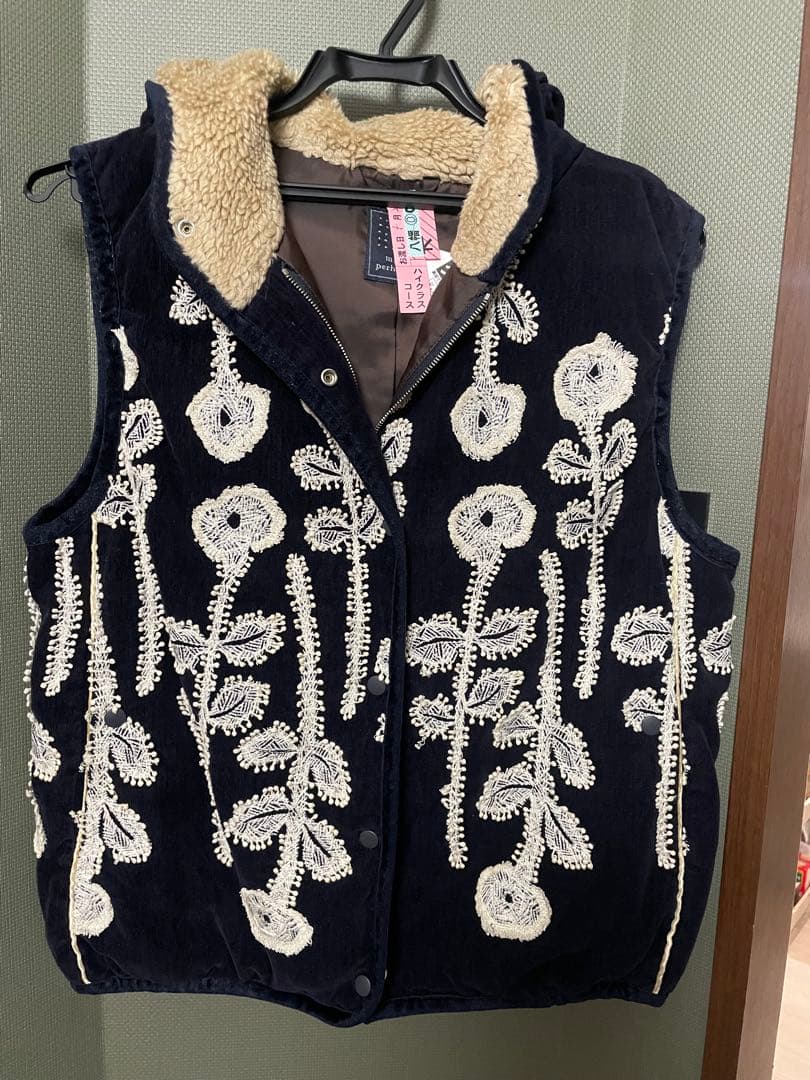 ✴︎ミナペルホネン frost garden ダウンベスト　ネイビー　38✴︎